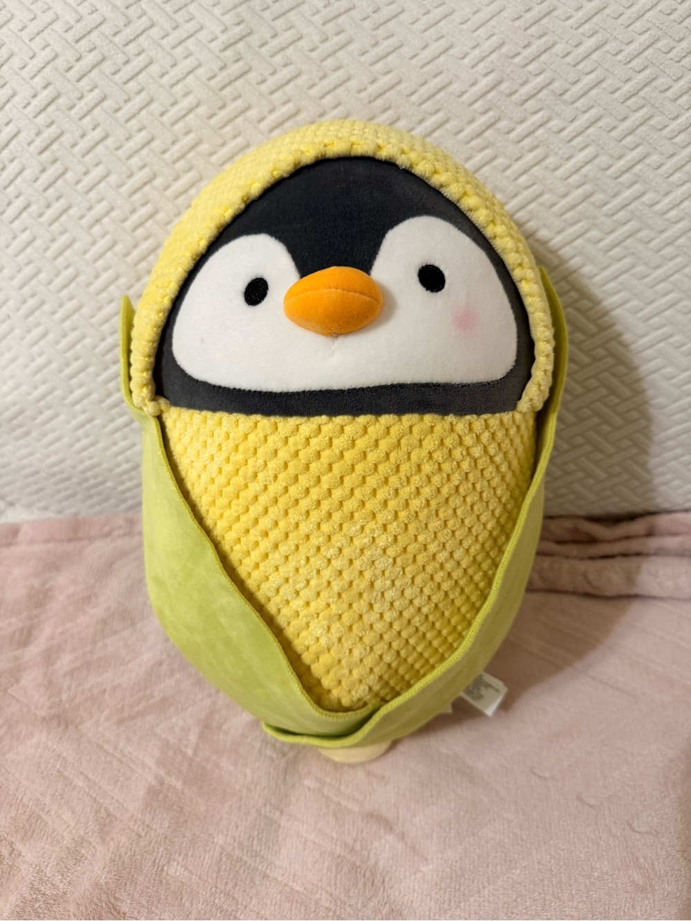 Takashoji 14" Penguin in Corn Costume Kigurumi Plush Round1 Arcade EUC